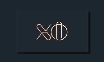 Minimal line art initial letters XO logo