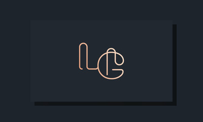 Minimal clip initial letter LG logo