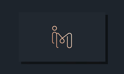 Minimal clip initial letter IM logo