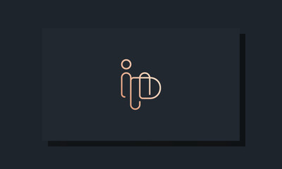 Minimal clip initial letter IP logo