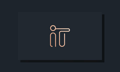 Minimal clip initial letter IT logo