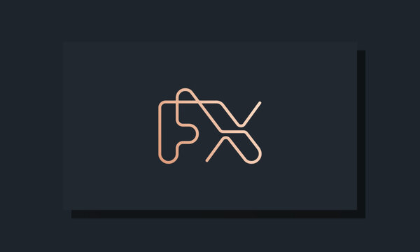 Minimal clip initial letter FX logo