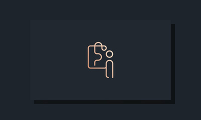 Minimal clip initial letter EI logo