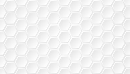 Abstract gray hexagon shapes decorated on white background, Vector Illustration