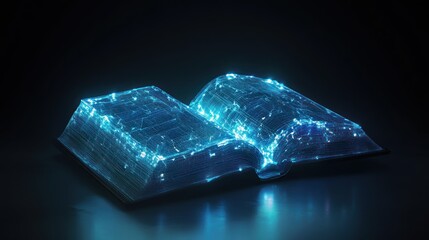 Obraz premium illuminated tome a glowing representation of knowledge and digital transformation in learning concept