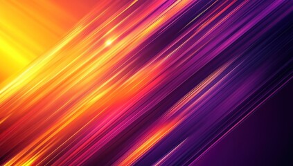 Abstract diagonal lines, vibrant orange, purple, and pink hues, glowing streaks.