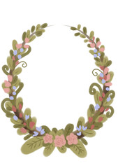 Cute illustration wreath of flowers