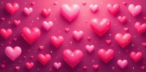 Pink clip art hearts seamless pattern background , style, pink, pastel