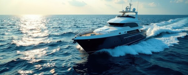 Sleek fishing vessel navigating open ocean waves , marine, vessel, deep sea
