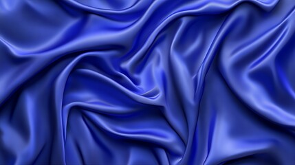 Obraz premium Rich Blue Silk Fabric Draped Luxuriously