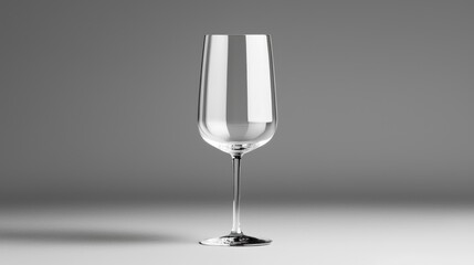 Empty wine glass on grey background