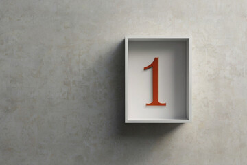 Number 1 (one) in a box