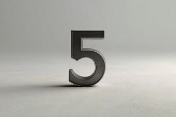 Number 5 (five) in metal colors