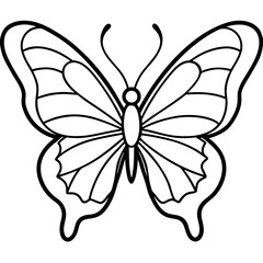 Naklejka premium Floral Wing Line Art