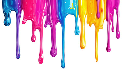 Vibrant Paint Drips in Vivid Colors