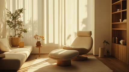 Nerve therapy session in a tranquil wellness room. Featuring healing and relaxation