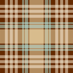 Seamless tartan plaid pattern in earthy tones. Classic checkered textile design perfect for fabric, wallpaper, backgrounds, and digital prints. High-quality vector and tileable repeat pattern.