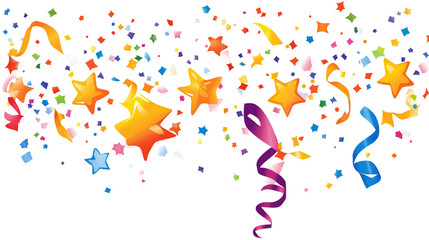 Obraz premium Colorful Confetti and Streamers Celebration Design