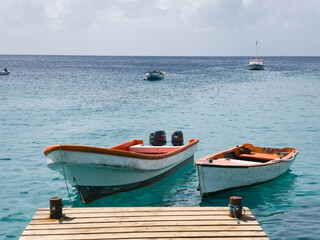 Boats in Caribbean sea