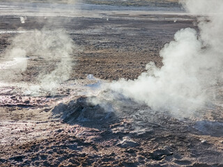 El Tatio geyser valley in Atacama desert, Chile