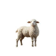 Fototapeta premium Cute White Sheep Image: Farm Animal Photo isolated on transparent background