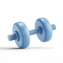 Obraz premium 3D Rendered Blue Dumbbell Icon on White Background
