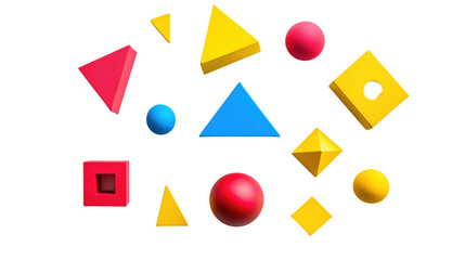 Colorful Geometric Shapes on white Background