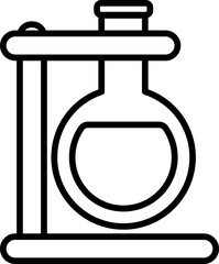 Science and Research Element Flask with Liquid Outline Icon