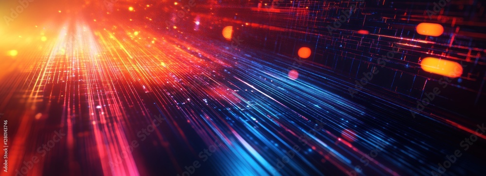 Wall mural abstract digital speed and data flow.
