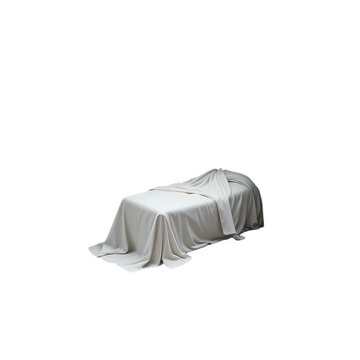 Sequin Tablecloth: Elegant White Rectangular Cover isolated on transparent background