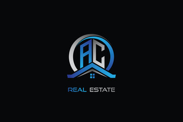 AC real estate letters logo design for construction or house. AC real estate letters logo Vector design