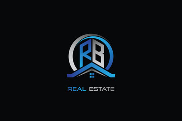 RB real estate letters logo design for construction or house. RB real estate letters logo Vector design