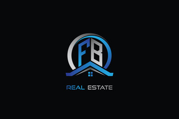 FB real estate letters logo design for construction or house. FB real estate letters logo Vector design