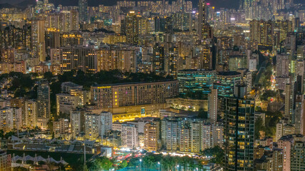 Jan 27 2025 Nightscape with Illuminated Buildings and Bustling Streets, Sham Shui Po
