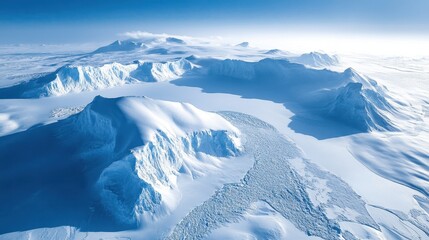 Fototapeta premium Majestic Aerial View of Icebergs and Glacier in Serene Arctic Landscape