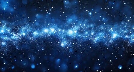 Fototapeta premium Ethereal Galaxy Scene with Twinkling Stars and Cosmic Dust in Shades of Blue and Black, Perfect for Space and Science Themes