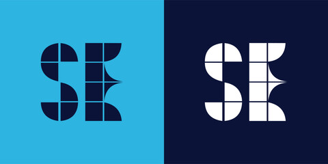 SE logo design with tile shape. Minimalist and modern vector illustration design suitable for business or brand
