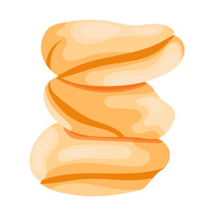 Peeled Palmyra Palm or Sugar Palm Fruit Illustration Isolated on White Background