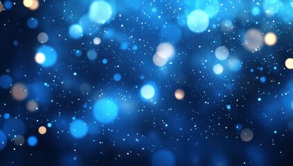 Glimmering Blue Bokeh Background with Soft Lights and Sparkles Ideal for Celebratory Themes and Elegant Designs in Various Digital Projects