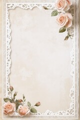 Decorative lace border background poster template