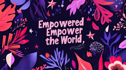 Obraz premium Empowering Message in Floral Vector Layout, International Womens Day