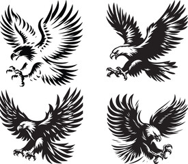 Naklejka premium Eagle Silhouettes collection