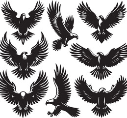 Obraz premium Eagle Silhouettes collection