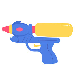 Colorful hand drawn Watergun songkran thai festival illustration