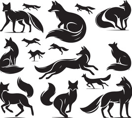 Fototapeta premium Fox Silhouettes Collections