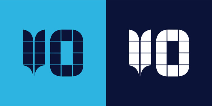 VO logo design with tile shape. Minimalist and modern vector illustration design suitable for business or brand