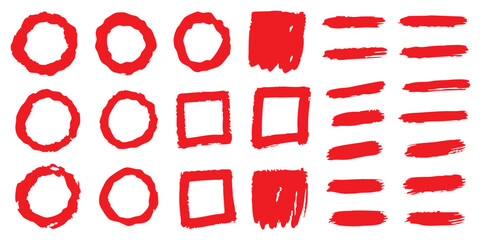 vector artwork features various hand-drawn elements such as red vector underlines, marker lines, squiggles, waves, circles, boxes, pen strokes, scratches, swishes, paint strokes, scribbles, and grunge