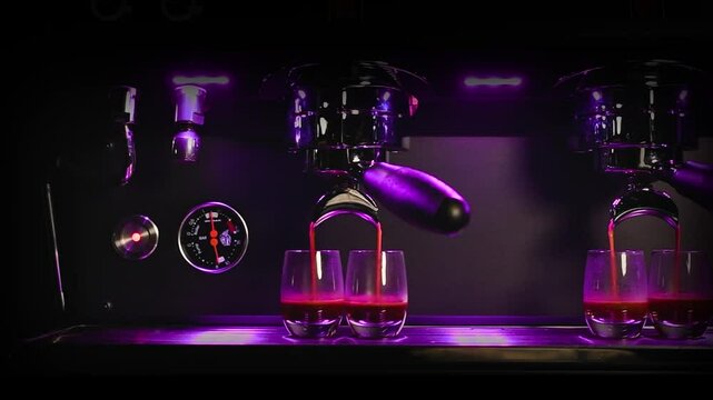 M&aacute;quina de espresso extrayendo caf&eacute;