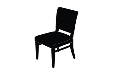 Fototapeta premium Silhouette of a dining chair vector art illustration1.eps