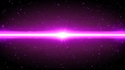 Obraz premium Bright Purple Laser Beam Across Dark Space Background